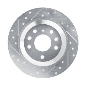 Mazda CX-30 Brake Rotor (1) - Rear Left - R1 Concepts - Drilled & Slotted - Silver - `13-`25